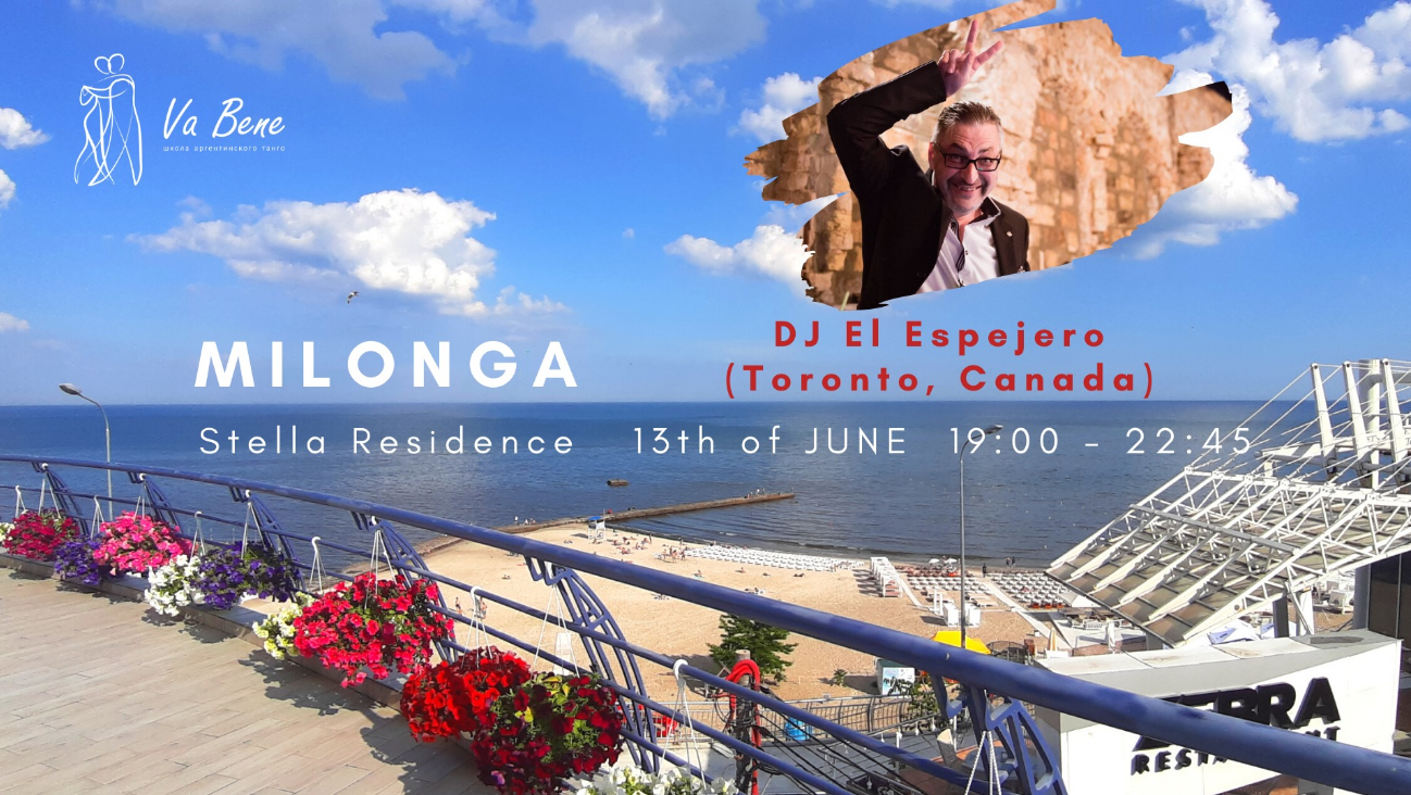 The poster of the event — Milonga on the terrace by the sea in SPA-hotel &quot;Residence Stella&quot;