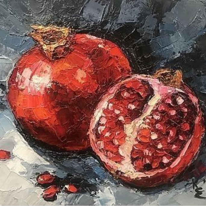 The poster of the event — MK oil painting &#x2F; Still life with pomegranates in Art Studio KIT