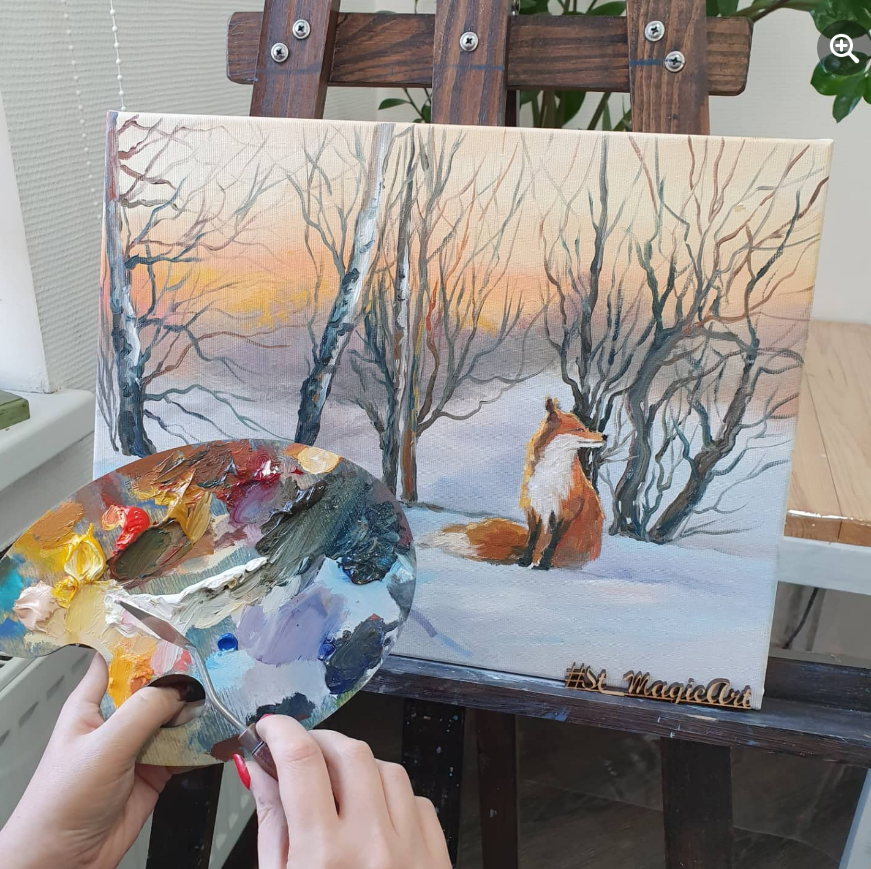 The poster of the event — Winter workshops &#x2F; Oil painting (6+) in Creative workshop &quot;Magic Art&quot;